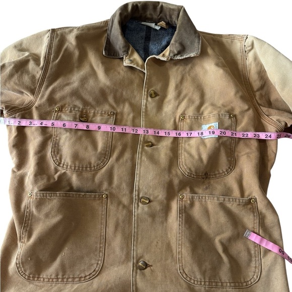 VTG Carhartt Men's XL Tan Chore Jacket Blanket Lined Duck Canvas Work USA - Picture 11 of 12